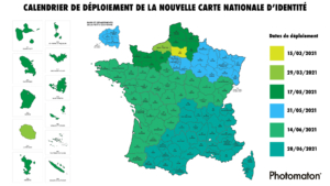 carte de france déploiement nouvelle carte identité 2021